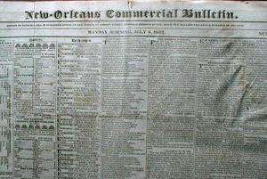 1833 NEW ORLEANS newspaper LOUISIANA Financial & Business MANY illust 