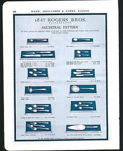 1925 Ad Rogers Bros 1847 Silverplate Flatware Ancestral ORIGINAL 