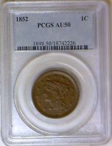 1852 Large Cent PCGS AU 50  