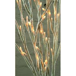  Battery Operated White Glitter Branch 60 Bulbs 39 Inch 