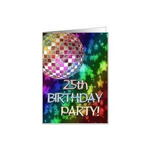  25th birthday party Invitation disco ball Card Toys 