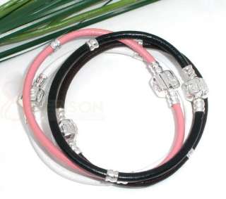 Mixed Real Leather SP Bracelet Fit European Bead 18cm  