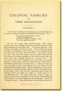 1900 HISTORY COLONIAL FAMILIES Family History Genealogy  