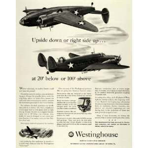  1942 Ad Westinghouse Warplanes Military Aircraft WWII War 