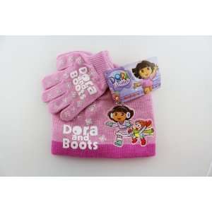   and Boots Character Beanie and Glove Set (Light Pink) Toys & Games