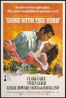 Gone with the Wind 1968 Rerelease Original Movie Poster  