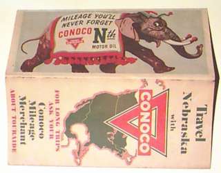 1940 Road Map of NEBRASKA Conoco Motor Oil ad  