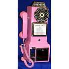   1950 HOT PINK WALL MOUNT PAY PHONE Corded Rotary Design w/Coin Bank