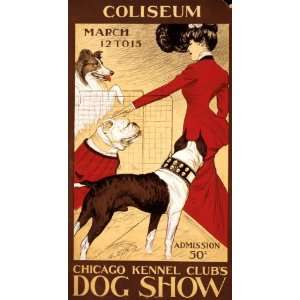 1902 Vintage Poster Chicago Kennel Clubs dog show 