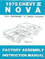 1972 NOVA/SS/CHEVY II FACTORY ASSEMBLY MANUAL  