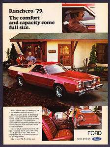 1979 red Ford Ranchero photo Comfort & Capacity Ad  