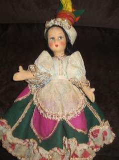 Lenci influenced Perotti doll Brazil Brazilian lady with fruit cloth 