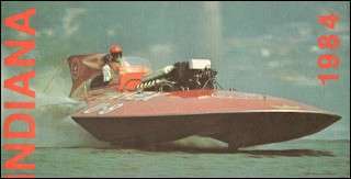 1984 Miss Timex Hydroplane INDIANA Official Highway Map  