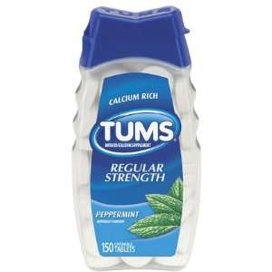 TUMS Antacid/Calcium Supplement Peppermint 150 ct. (Quantity of 4)
