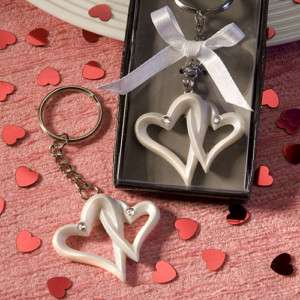 Lot 100 Interlocking Heart Wedding Favor Key Chain  