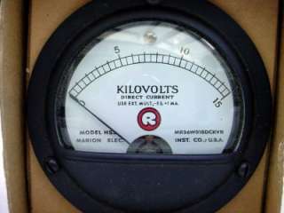 NOS Marion 0 15 Kilo Volts DC Analog Panel Meter  