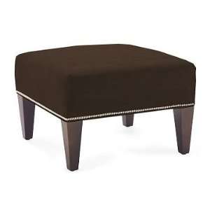   Ottoman, Tapered Leg with Smooth Top, Leather, Chocolate, Welted