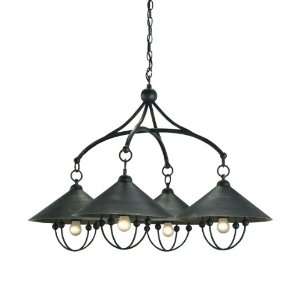 Currey and Company 9186 Ernesto   Four Light Chandelier, French Black 