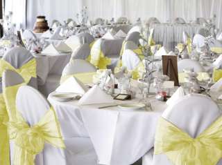 50 Yellow Organza Chair Covers Sash Bow Wedding Party  
