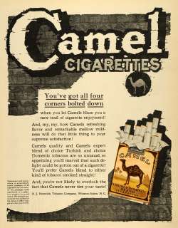 1920 Ad Rare Camel Turkish Cigarettes Pack Vintage R J Reynolds 
