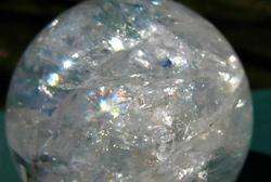 Shimmering Quartz Sphere / Crystal Ball w Rainbows  