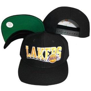 Los Angeles Lakers Wave Black Plastic Snapback Adjustable Plastic Snap 