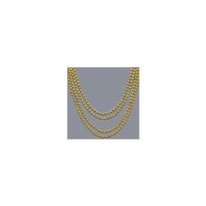  Mardi Gras Metallic Bead Necklace 4pack Gold Toys & Games
