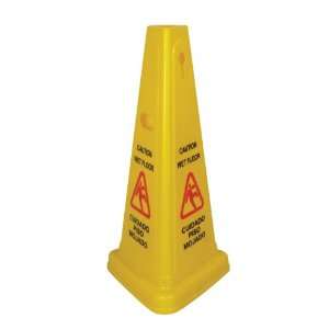  Yellow Tri Cone Wet Floor Caution Sign  27 High