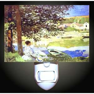  On the River Bank Seine by Monet Decorative Night Light 