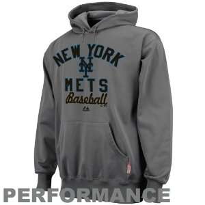 Majestic New York Mets Charcoal Sharp Game Performance Pullover Hoodie 