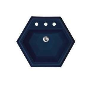 CorStone 97438 Navy Blue Edgefield Edgefield Self Rim Hexagon Bathroom 