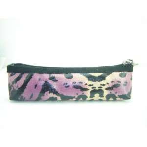 Lucky Brand Slim Cosmetic Case Purse ~ Purple Leopard In Color