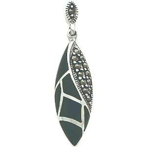  Sterling Silver Marcasite & Onyx Earrings Jewelry Jewelry