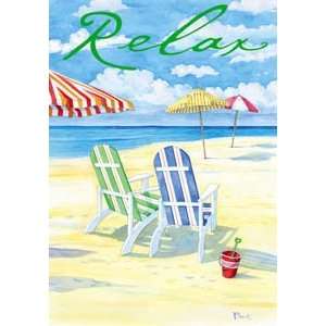  Relax Beach Vacation Adirondack Chairs Large Flag Patio 