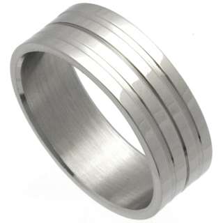 dd05 Mens Band Ring, Stainless Steel, Band Size 12  