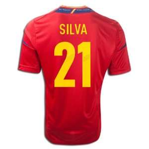   SILVA Spain Home 2011 13 Soccer Jersey (US Size M)
