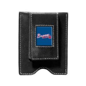  Atlanta Braves Black Leather Money Clip & Card Case 