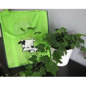 Moo Cow on Lime Green Bag with Green Trim