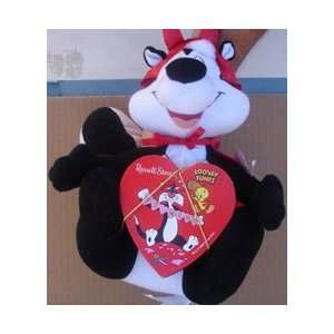 Pepe Le Pew Plush Figure with Empty Candy Box From 1999 & Dressed As A 