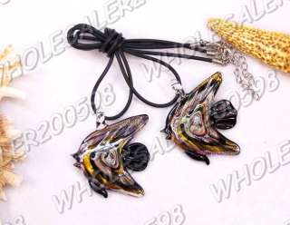 Lots 12strands Fish Lampwork Glass Pendant Necklaces  