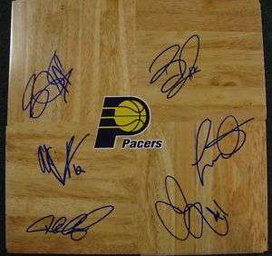 2011 INDIANA PACERS TEAM SIGNED 12 x 12 FLOORBOARD  