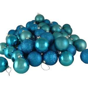  Club Pack of 60 Blue Teal Shatterproof 4 Finish Christmas 