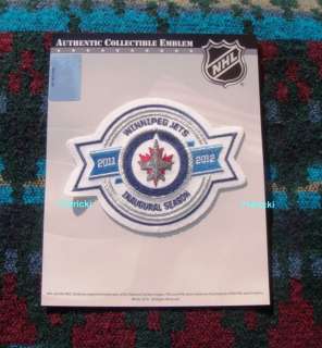 Official NHL 2011 2012 Winnipeg Jets Inaugural Season Patch  