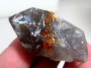 Gemmy Spessartine & Quartz Mineral Crystal Specimen  