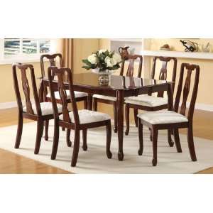  Set of 2 Wooden High Back Chairs in Cherry Finish #PD 