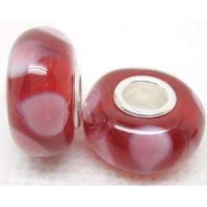  Bleek2sheek Murano Glass Red with Pink tear drops Beads 