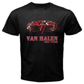 New VAN HALEN Tour 2012 Rock Metal Band Black Tshirt S 2XL  
