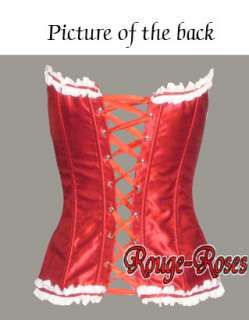 Sexy Red Satin W/Ribbon Front Steel Boned CORSET Bustier M  