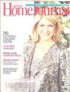 Ladies Home Journal Magazine Dec/Jan 2012 Holiday Ideas Martha Stewart 