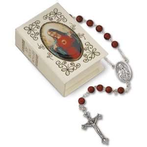 Red SHJ Sacred Heart of Jesus Picture Patron Saint St. Medal Relic My 